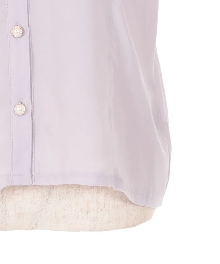 Open Shoulder Style Ribbon Blouse