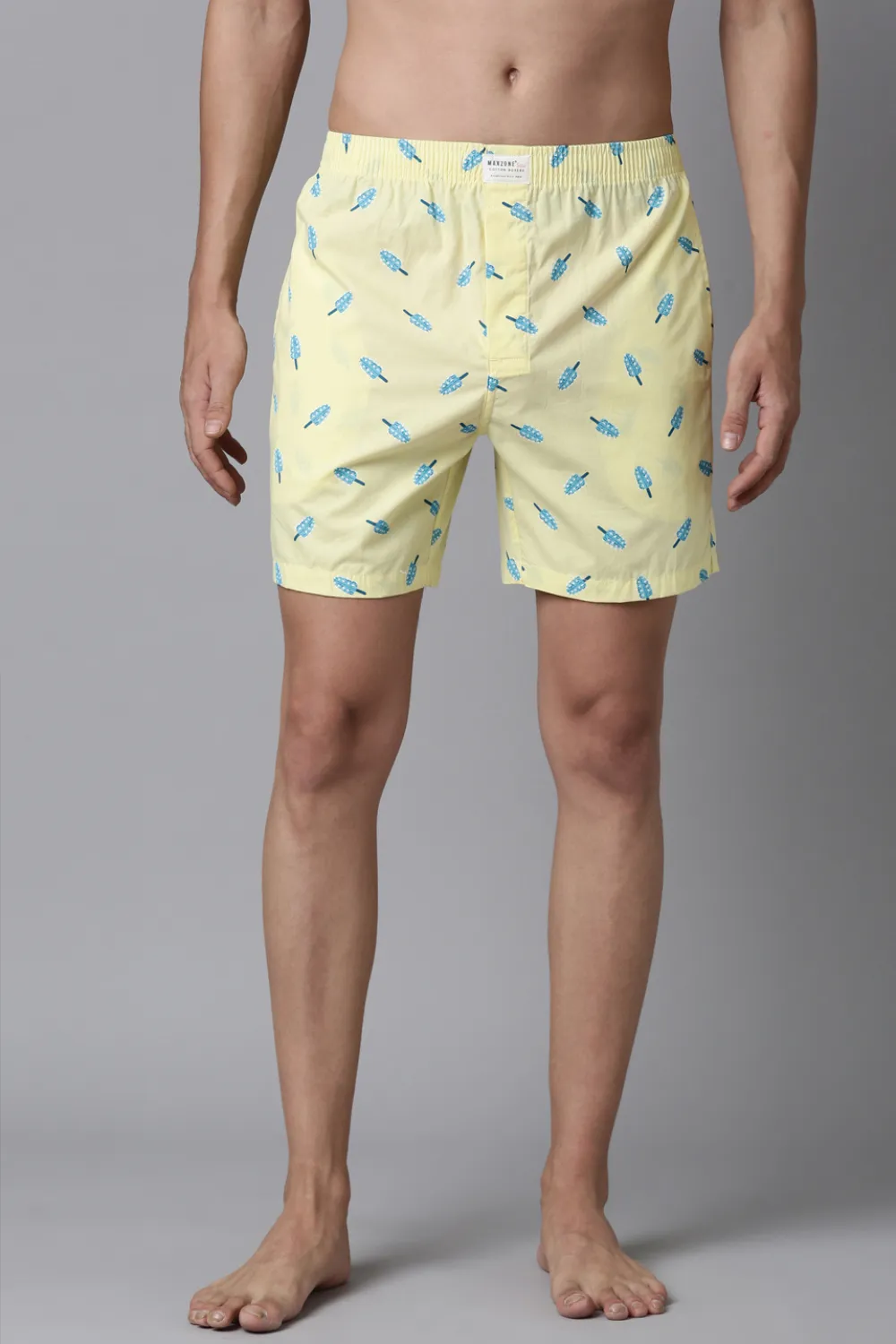 Pastel-Yellow Printed & White Printed 365 Boxers Combo