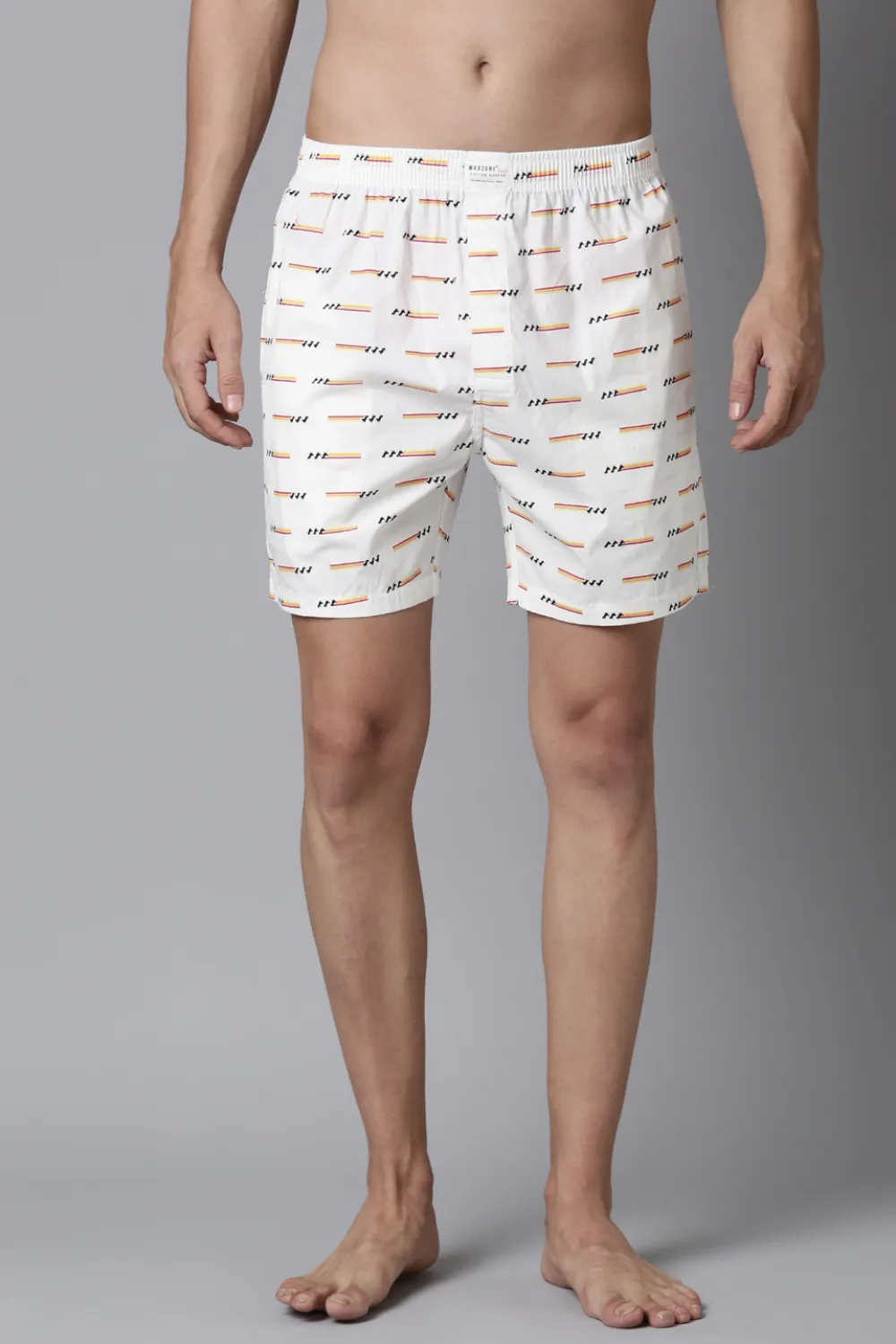 Pastel-Yellow Printed & White Printed 365 Boxers Combo