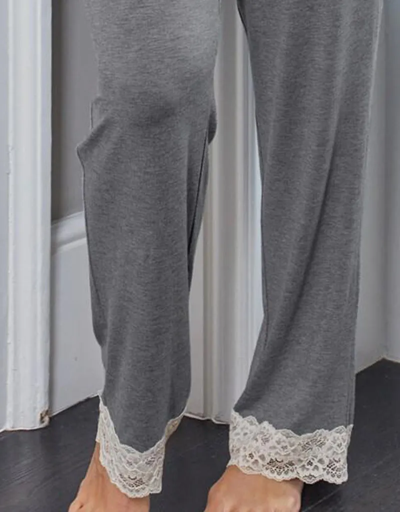 Pour Moi Sofa Loves Lace Trouser Grey/Ivory