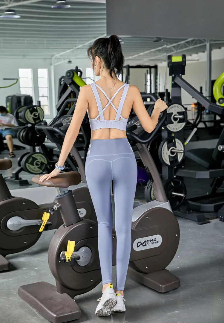 Printed Hip Flattering Fitness Pants Women Stretchable Fitting Sport Jogging Training Peach Hip-Flattering Yoga Long Activewear