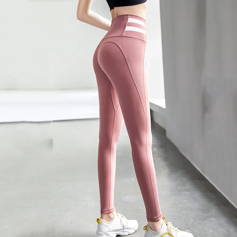 Printed Hip Flattering Fitness Pants Women Stretchable Fitting Sport Jogging Training Peach Hip-Flattering Yoga Long Activewear