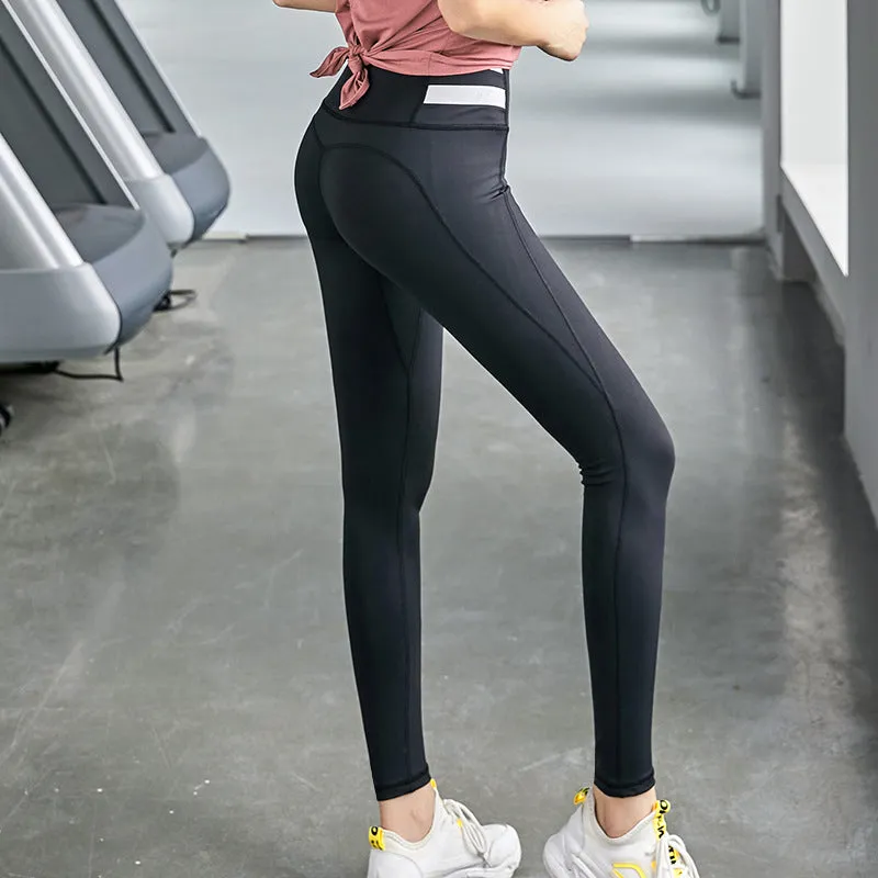 Printed Hip Flattering Fitness Pants Women Stretchable Fitting Sport Jogging Training Peach Hip-Flattering Yoga Long Activewear