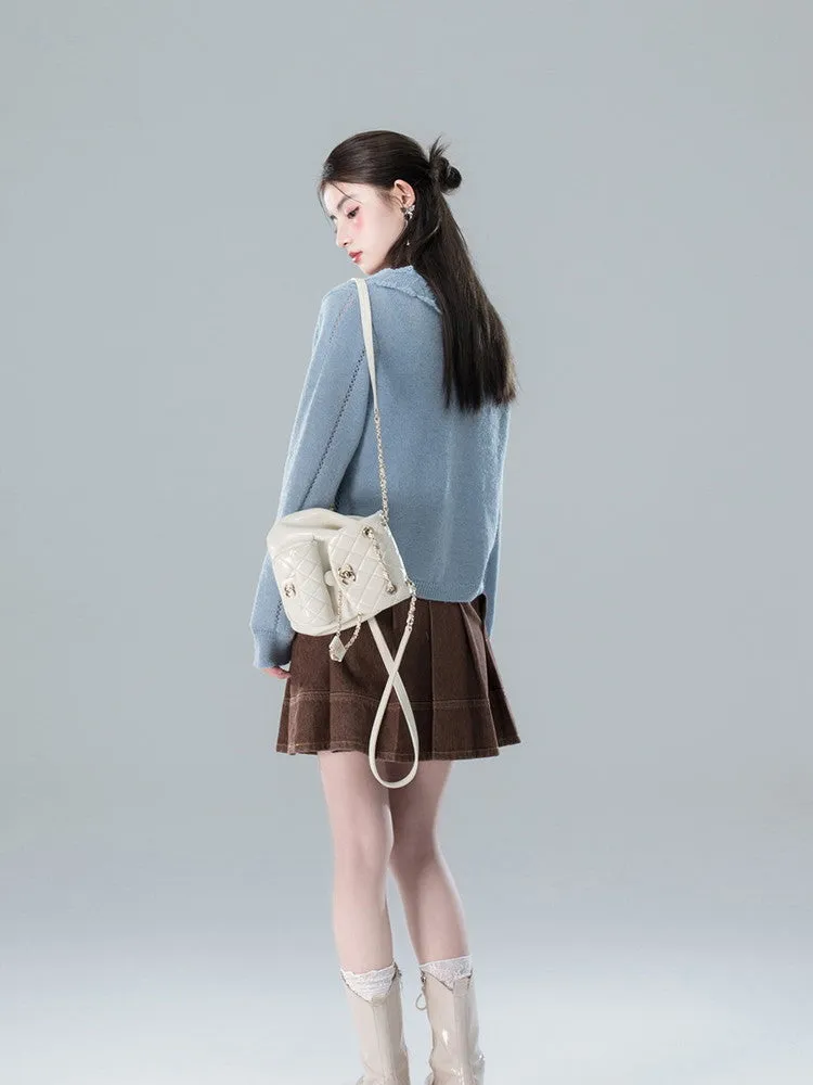 Punching Lace V-Neck Chic Retro Simple Knit