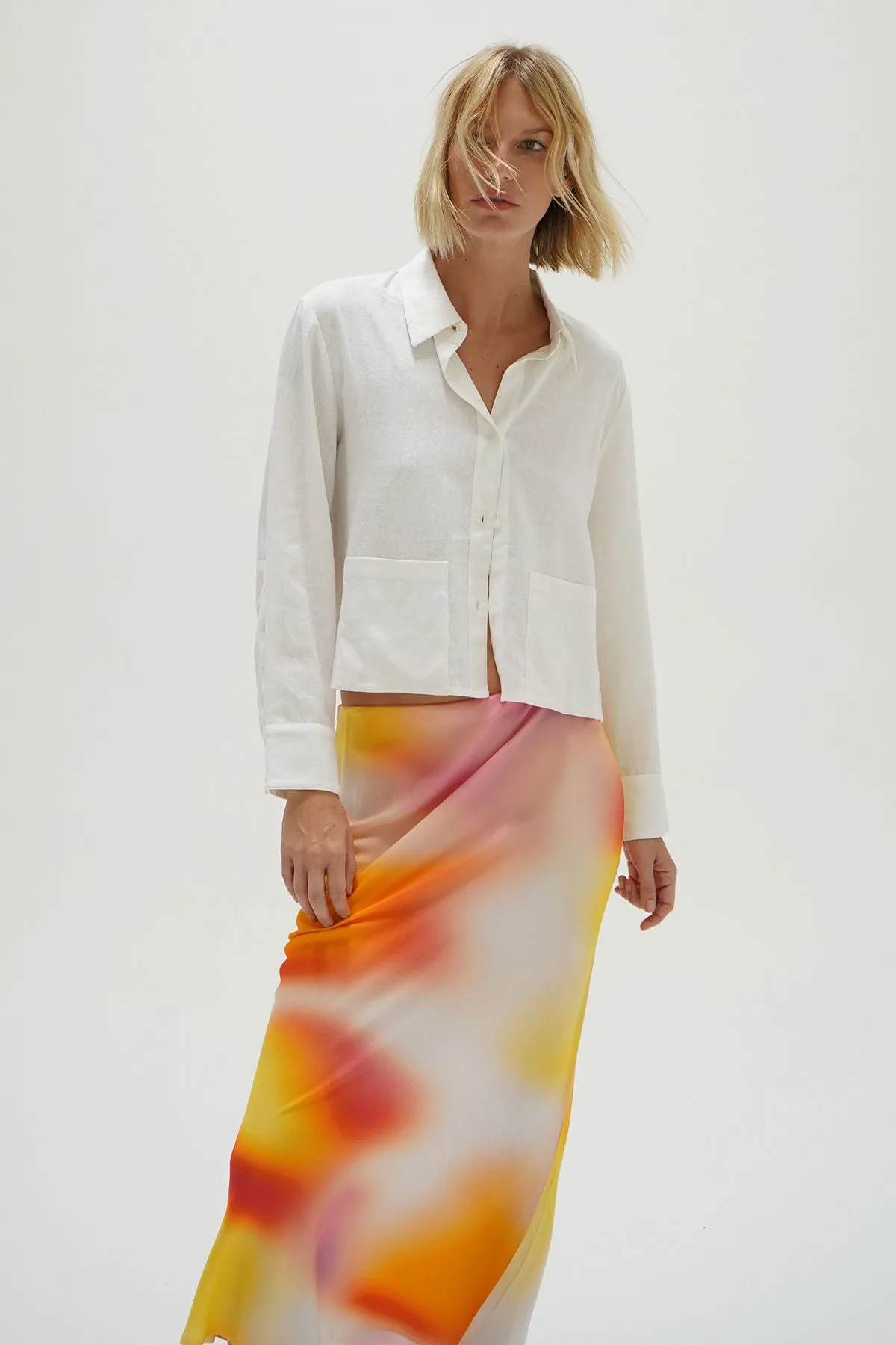 Rai Linen Button Up - White