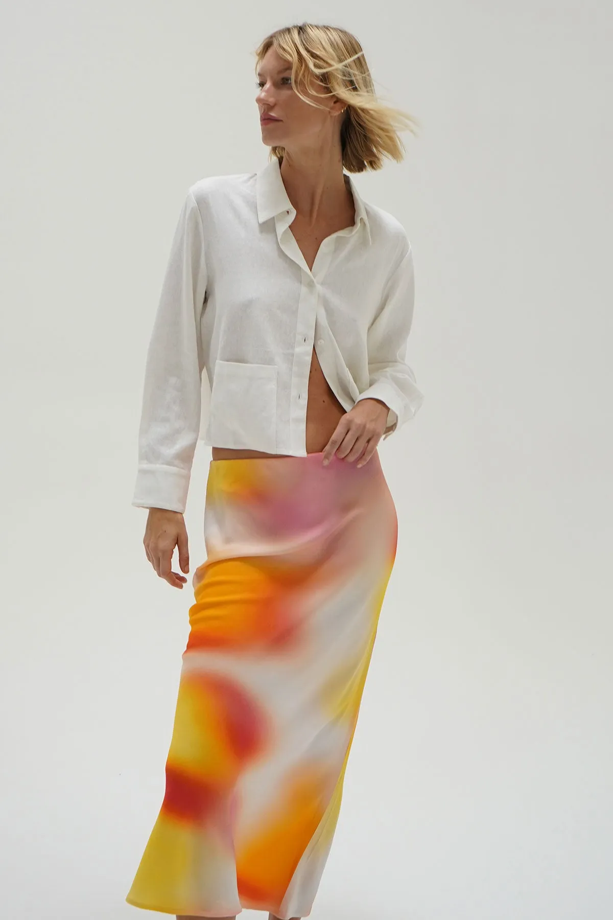 Rai Linen Button Up - White