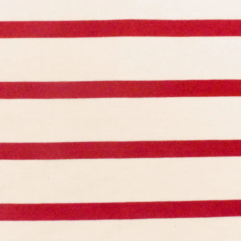 Red-Ivory Stripe Stretch Spandex Rayon Modal Jersey Knit Fabric