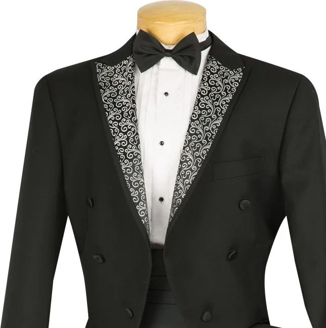 Regular Fit Black Tuxedo 4 Pieces with Vest Bow Tie Cummerbund