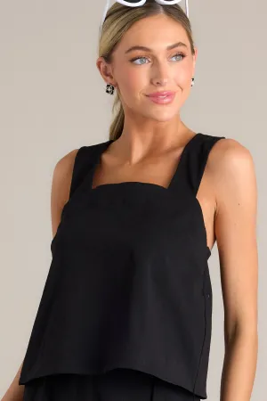 Shadow Chic Black Cotton Blend Tank