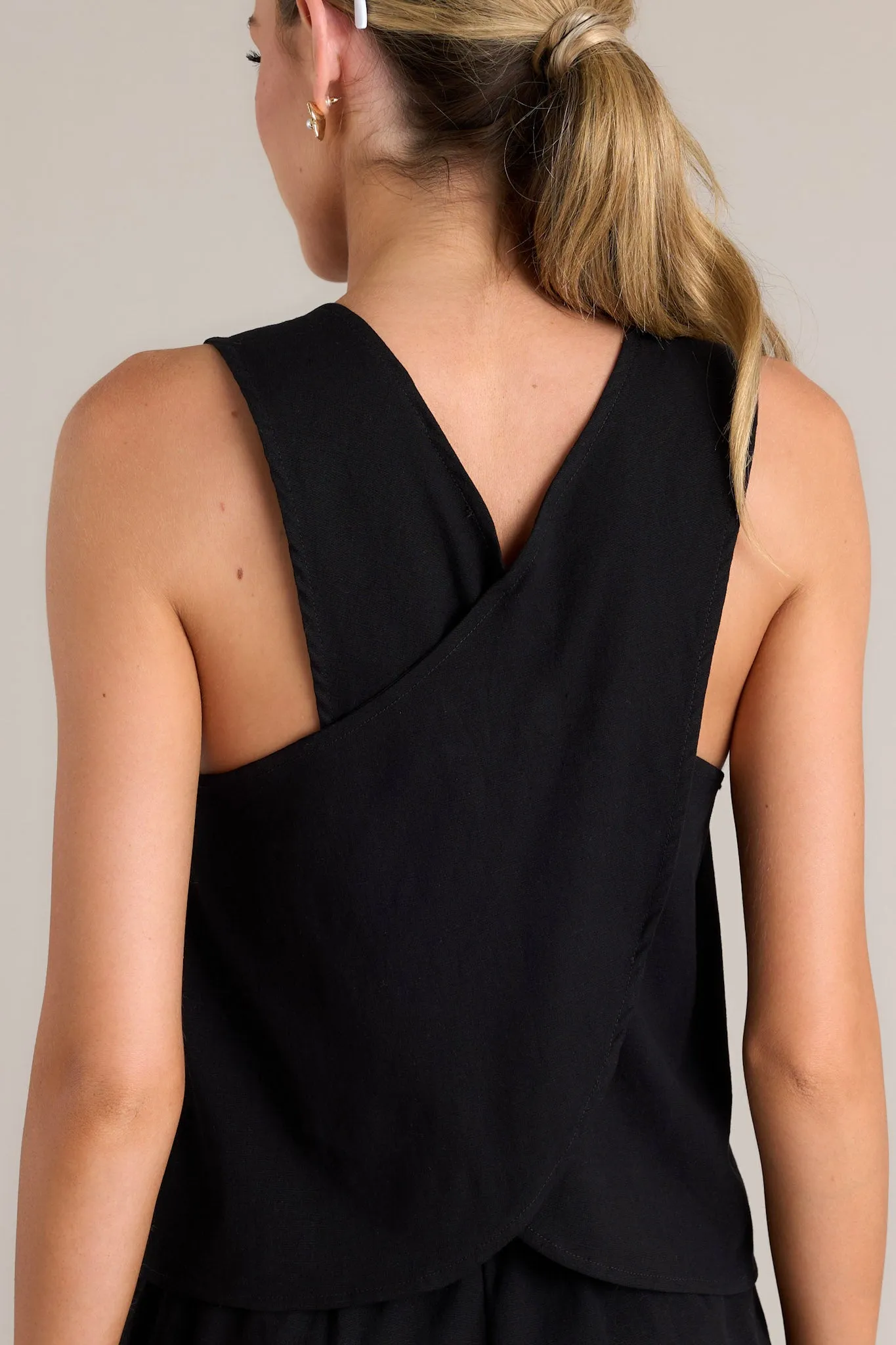 Shadow Chic Black Cotton Blend Tank