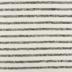 Snow White-Gray Stripe Stretch Rayon Brushed Jersey Knit Fabric