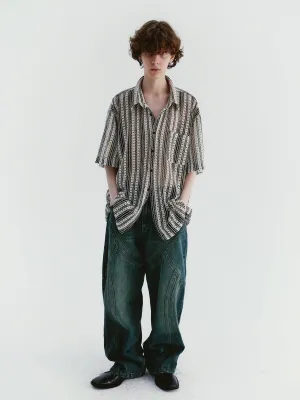 Stripe Sheer Relax Oversize Chic Shirt