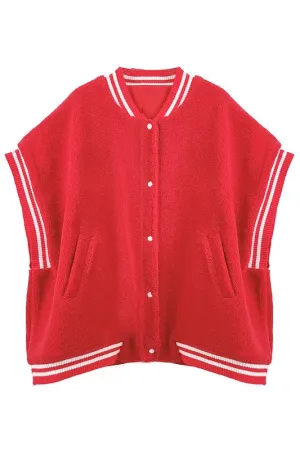 Varsity Sherpa Vest (pink & green, red & white,  royal & white, orange & white, navy & orange, purple & gold, ivy & black)