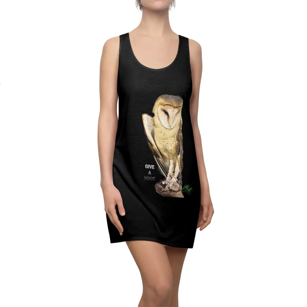 Women's Cut & Sew GIVE A HOOT Racerback Dress