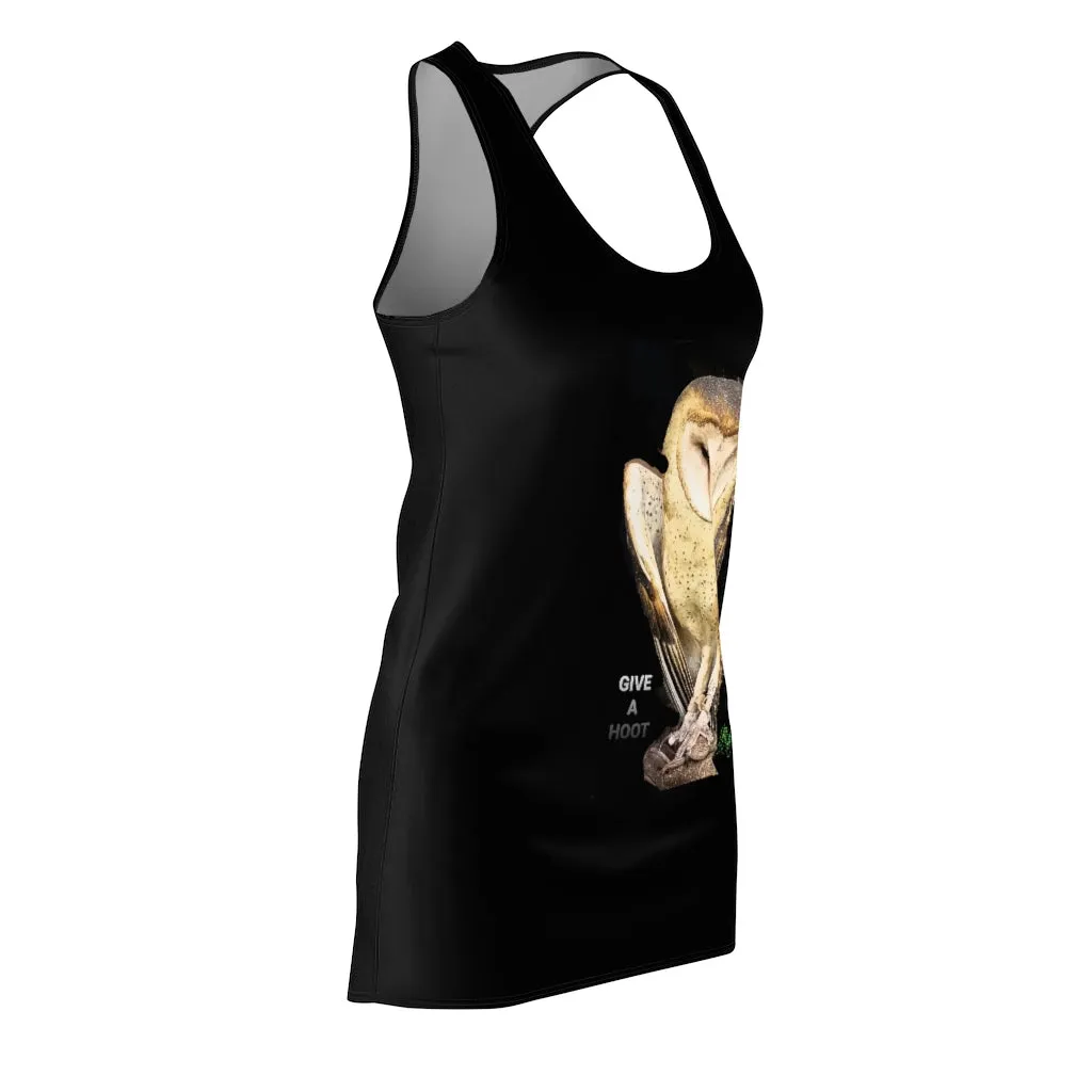 Women's Cut & Sew GIVE A HOOT Racerback Dress